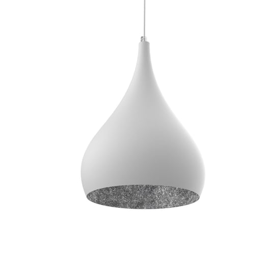 LUMICOM | CALICE Sospensione, 1X E27, max 42W, metallo, bianco/foglia argento, D.20cm LUMICOM