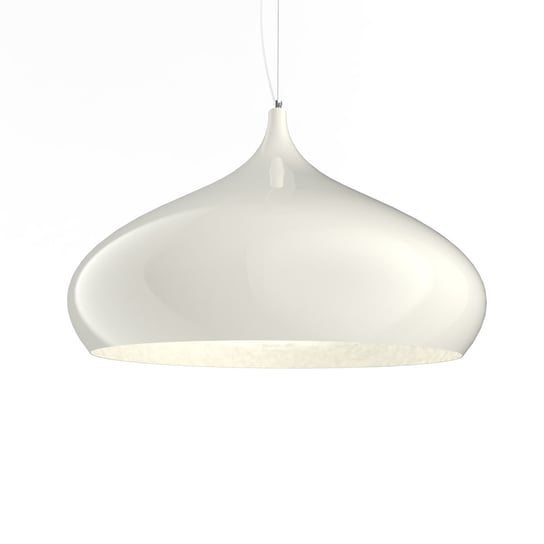 LUMICOM | CALICE Sospensione, 1X E27, max 42W, metallo, bianco lucido, D.60cm LUMICOM