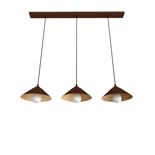 LUMICOM | CHAPEAU Binario, 3XE27, max 42W, metallo, corten/foglia oro, D25cm LUMICOM