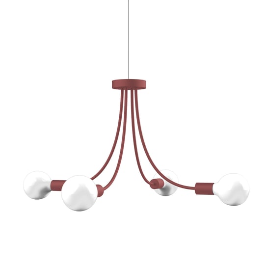 LUMICOM | CLASSIC Plafoniera, 4XE27, max 42W, metallo, rosso cowhide, D.60cm Inna marka