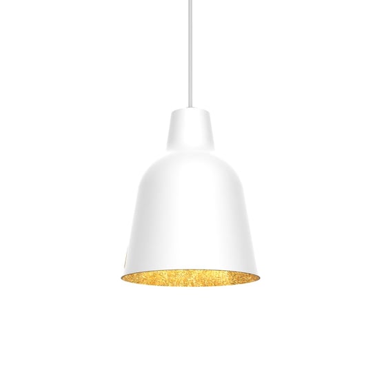 LUMICOM | DONG Sospensione, 1X E27, max 42W, metallo, bianco/foglia oro, D.16cm LUMICOM