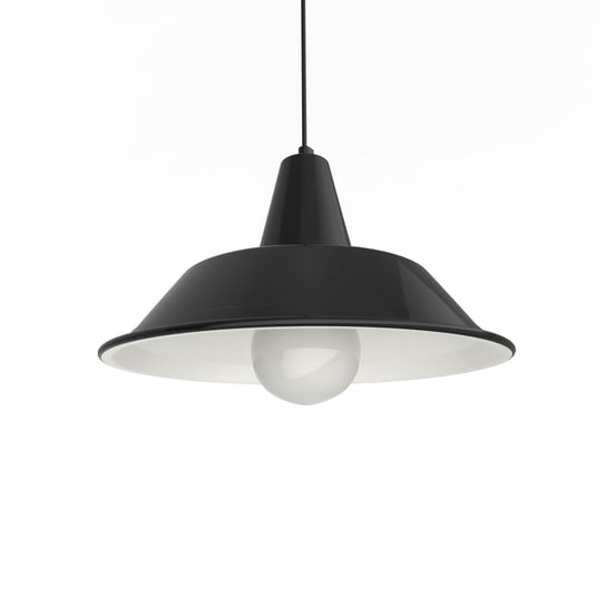 LUMICOM | DUNA Sospensione, 1XE27, max 42W, metallo, nero lucido/bianco opaco, D.35cm LUMICOM