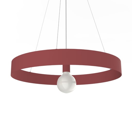 LUMICOM | HALO Sospensione, 1X E27, max 42W, metallo, rosso cowhide, D.60cm LUMICOM