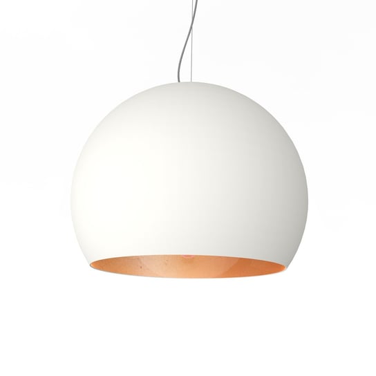 LUMICOM | JOE Sospensione, 1X E27, max 42W, metallo, bianco opaco/foglia rame, D.50cm LUMICOM