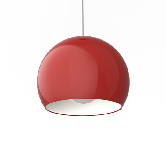 LUMICOM | JOE Sospensione, 1X E27, max 42W, metallo, rosso lucido/bianco, D.25cm LUMICOM