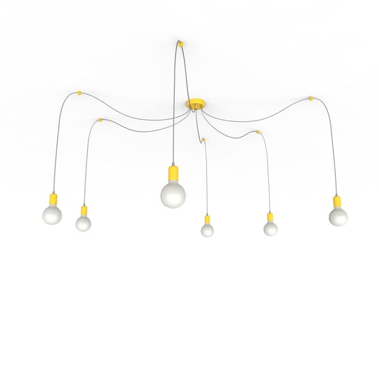 LUMICOM | MEDUSA Lampa wisząca, 6X E27, max 42W, metal, żółty, H.6cm LUMICOM