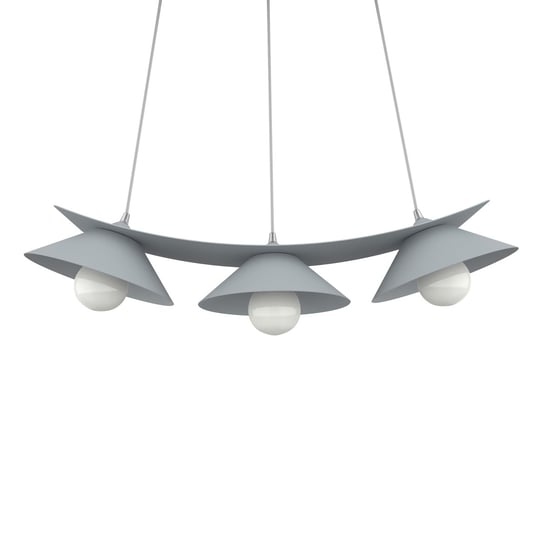 LUMICOM | MILLER Sospensione, 3X E27, max 42W, metallo, grigio, L.70cm LUMICOM