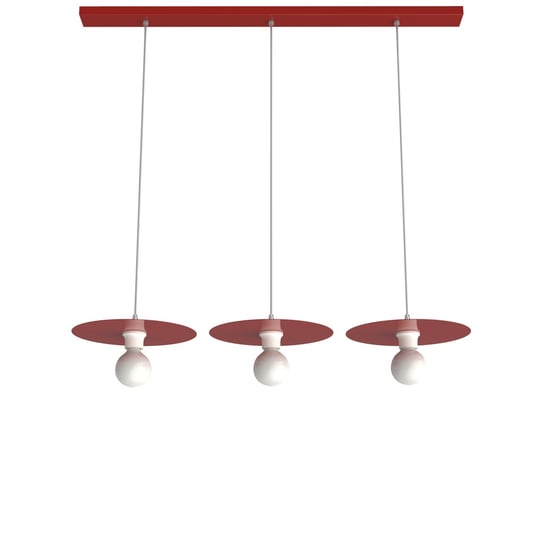 LUMICOM | NINA BINARIO Sospensione, 3XE27, max 42W, metallo, rosso lucido, D.30cm LUMICOM