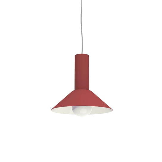 LUMICOM | VERA Sospensione, 1xE27, max 42W, metallo, rosso cowhide/bianco, D.40cm LUMICOM