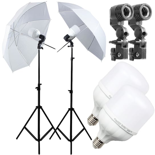 Lumifi™ zestaw 2 lamp 100 LED z parasolkami 110cm CineGEN