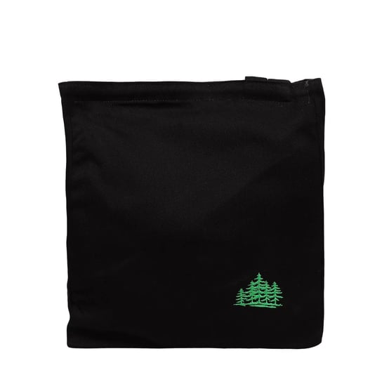Lunch bag czarny z haftem drzewa, nieprzemakający, z podszewką i uchwytem. SZYJEMYKOLOREM