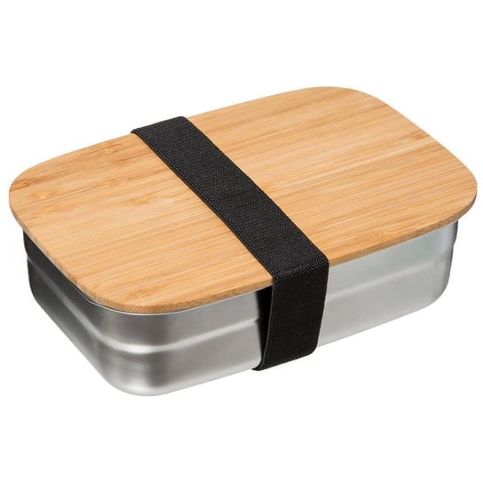 Lunch box z bambusową pokrywką, 850 ml, stal nierdzewna 5five Simple Smart