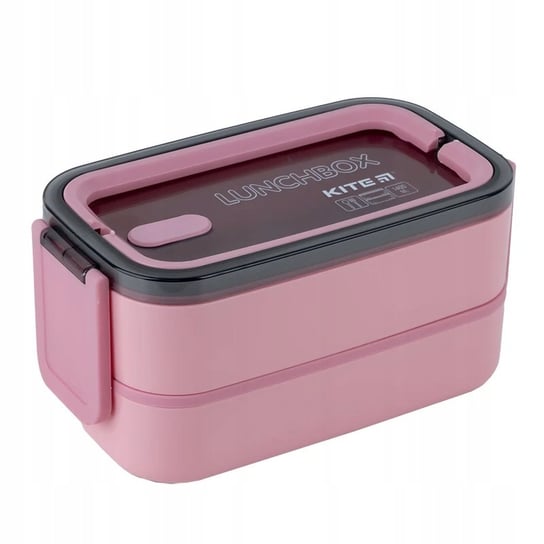 LUNCHBOX 2 KOMORY ZE SZTUĆCAMI ŚNIADANIÓWKA 1400 ml RÓŻOWY KITE KITE
