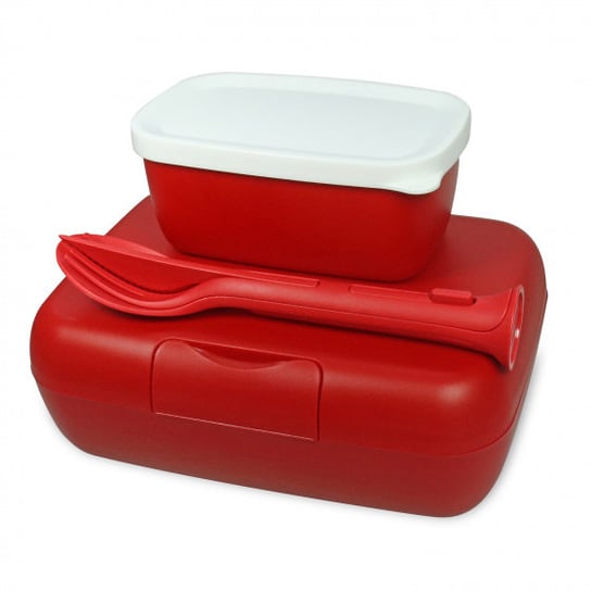 lunchbox Candy 19 x 13,5 cm termoplastyczny czerwony 3 części TWM