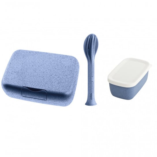 lunchbox Candy 19 x 13,5 cm thermoplast niebieski 3-częściowy TWM