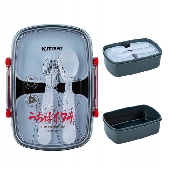 Lunchbox dla dzieci ze sztućcami 2 komory NARUTO BPA free KITE KITE