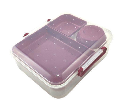 Lunchbox Jax w kolorze wiśniowym - 4 częściowy. Inna marka