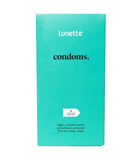 Lunette, Fair Rubber, Przeźroczyste prezerwatywy ultracienkie nawilżane, 8 szt. Lunette