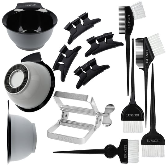 LUSSONI by Tools For Beauty, 10-częściowy zestaw akcesoriów do koloryzacji włosów, 10 szt. Tools For Beauty
