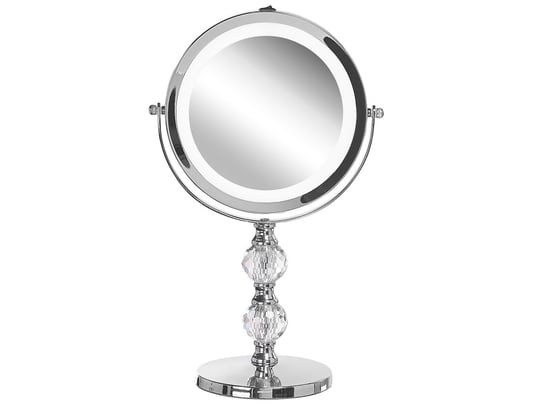 Lusterko kosmetyczne LED ø 18 cm srebrne CLAIRA Beliani