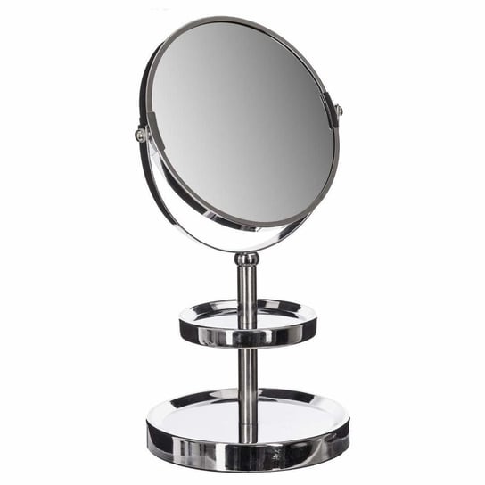 Lusterko kosmetyczne, metalowe, łazienkowe, z półką, Ø16 cm, kolor srebrny 5five Simple Smart