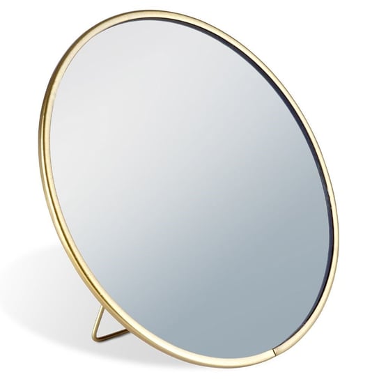 Lusterko lustro kosmetyczne do makijażu stojące metalowe złote 15 cm zwierciadło Vilde