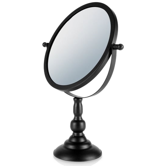 Lusterko lustro na nóżce kosmetyczne do makijażu metalowe czarne 25x33 cm zwierciadło Vilde