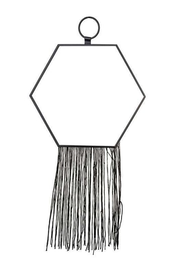Lustro Dekoracyjne czarne z sznurkami 38x20x0,5 cm Pigmejka
