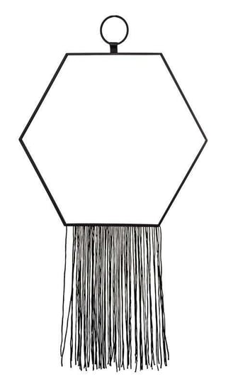 Lustro Dekoracyjne czarne z sznurkami 43x25x0,5 cm Pigmejka