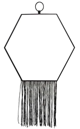 Lustro Dekoracyjne czarne z sznurkami 47x30x0,5 cm Pigmejka