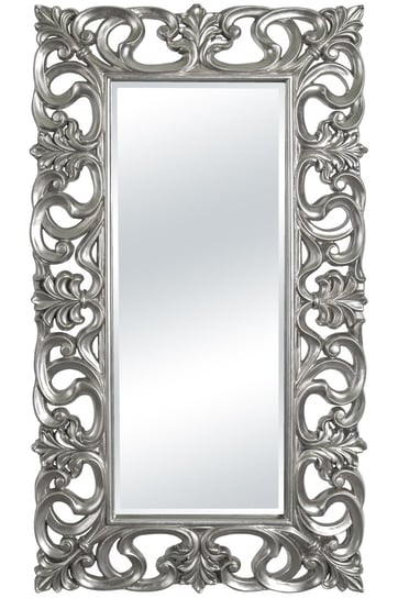 LUSTRO Designerskie APOLLO w srebrnej ramie w stylu Glamour prostokąt 92X167 ArtDeco