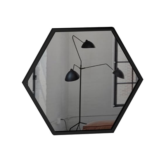 Lustro Hexagon styl skandynawski 50 cm srebrny Inna marka