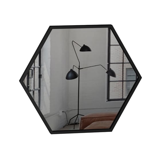 Lustro Hexagon styl skandynawski 60 cm czarny matowy Inna marka