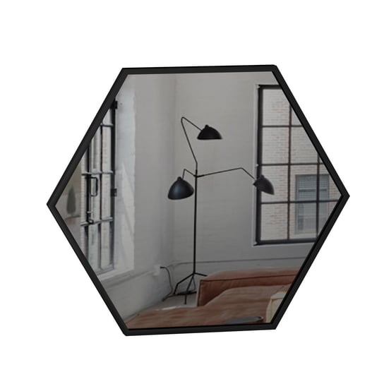 Lustro Hexagon styl skandynawski 70 cm czarny matowy Inna marka