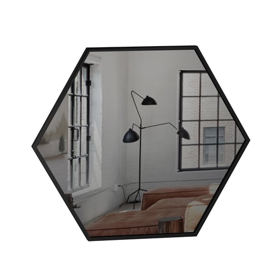 Lustro Hexagon styl skandynawski 80 cm srebrny Inna marka