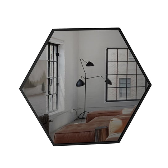 Lustro Hexagon styl skandynawski 90 cm srebrny Inna marka