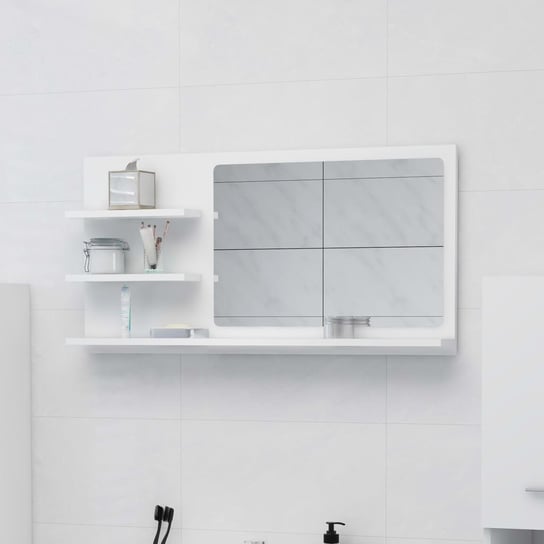 Lustro łazienkowe, białe, 90x10,5x45 cm, płyta wiórowa vidaXL