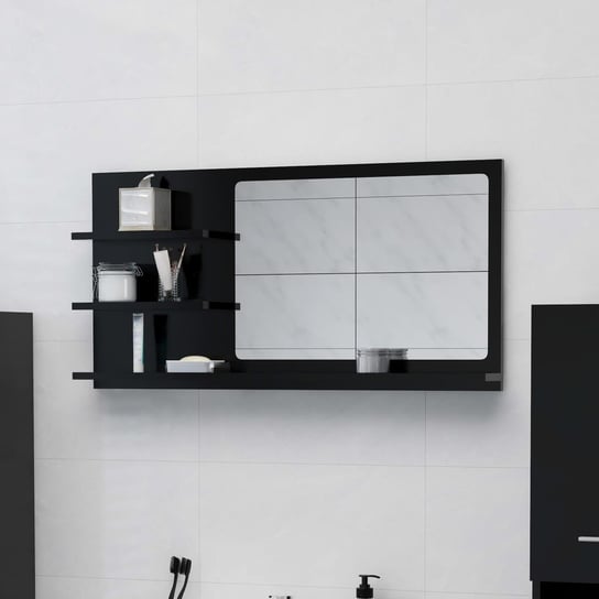 Lustro łazienkowe, czarne, 90x10,5x45 cm, płyta wiórowa vidaXL