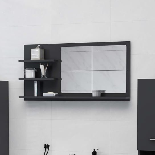 Lustro łazienkowe, szare, 90x10,5x45 cm, płyta wiórowa vidaXL