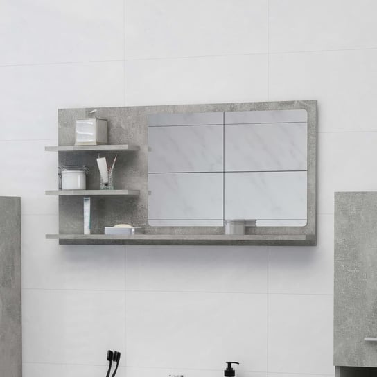Lustro łazienkowe, szarość betonu, 90x10,5x45 cm, płyta wiórowa vidaXL
