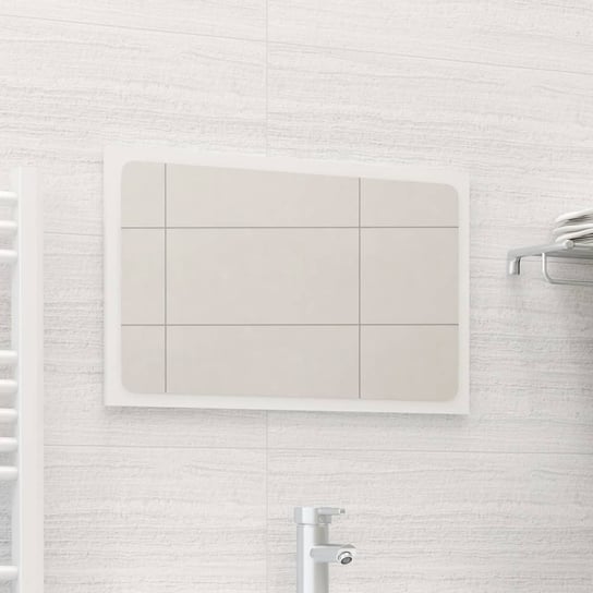 Lustro łazienkowe, wysoki połysk, białe, 60x1,5x37 cm, płyta vidaXL