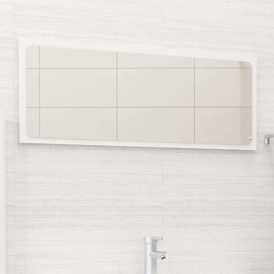 Lustro łazienkowe, wysoki połysk, białe, 90x1,5x37 cm, płyta vidaXL