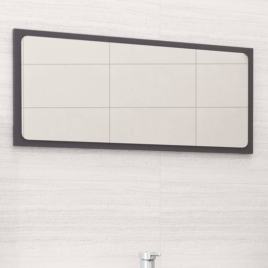 Lustro łazienkowe, wysoki połysk, szare, 80x1,5x37 cm, płyta vidaXL