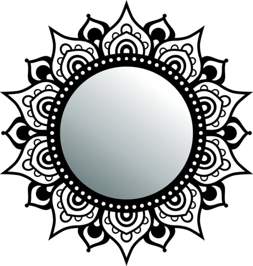 Lustro metalowe Mandala 38x40 cm biały matowy Inna marka
