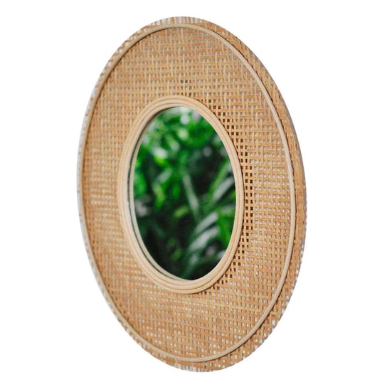 Lustro okrągłe Kali, bambusowa rama, plecionka wiedeńska, Ø 49 cm Today
