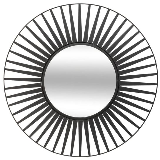 Lustro okrągłe SUN w czarnej ramie, Ø 50 cm Atmosphera