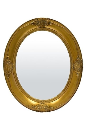 Lustro Owalne w Drewnianej Złotej Ramie 66x56x5 cm Pigmejka
