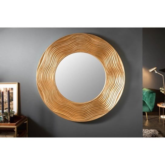 Lustro ścienne circle 100cm okrągłe złote 40697 Invicta Interior