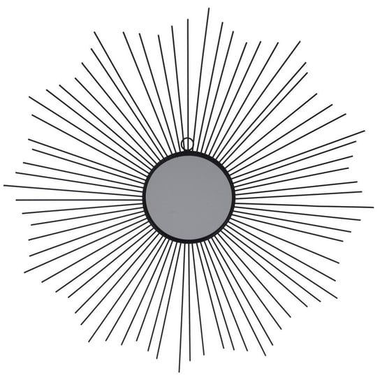 Lustro ścienne z ramą w kształcie słońca HOME STYLING COLLECTION, czarne, 64 cm Home Styling Collection