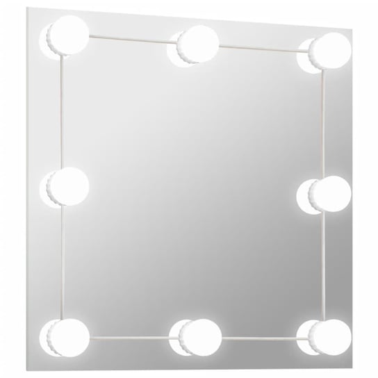 Lustro ściienne z oświetleniem LED, 50x50 cm, sreb Inna marka